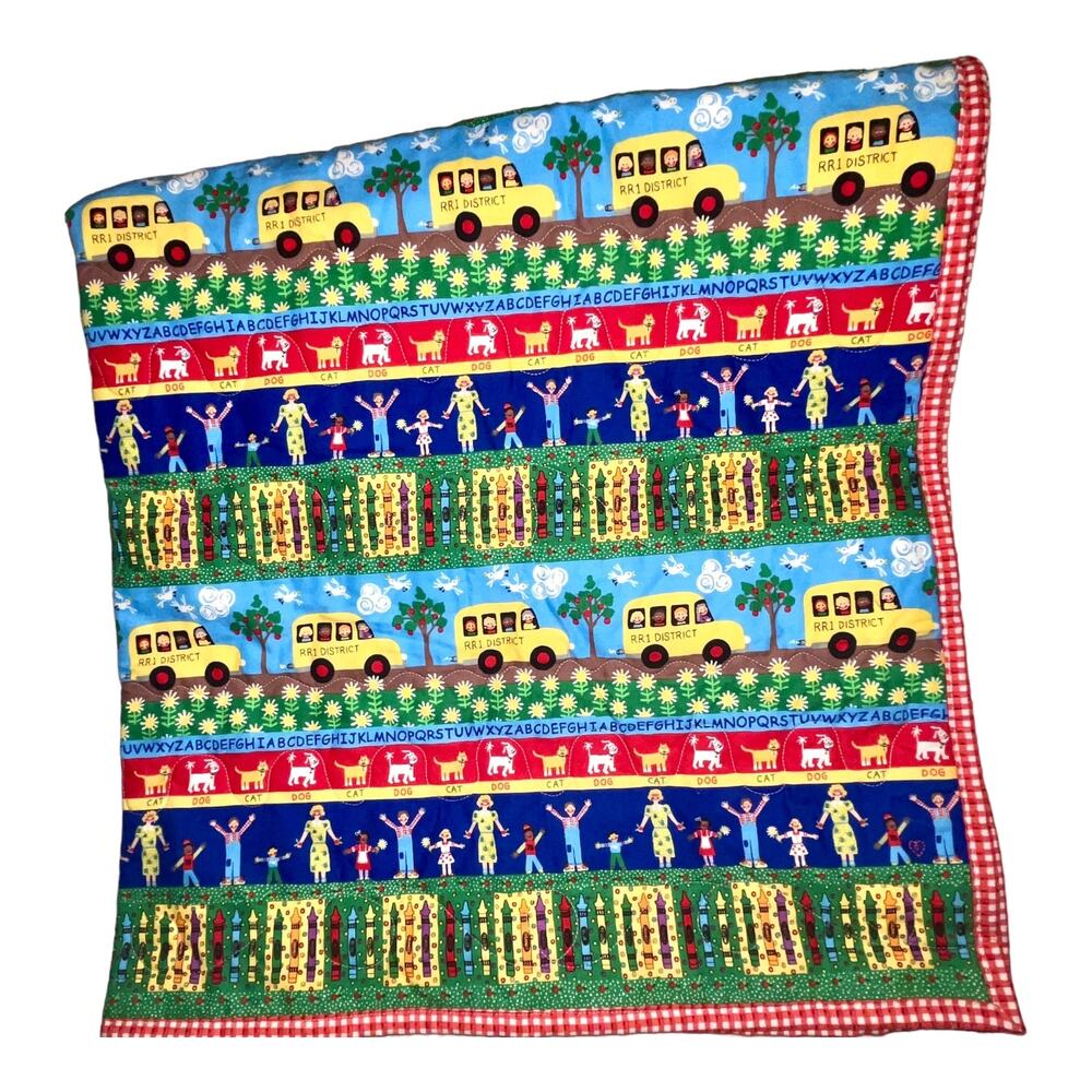 Project Linus Quilt ABC Cat Dog Crayon Blanket 38"